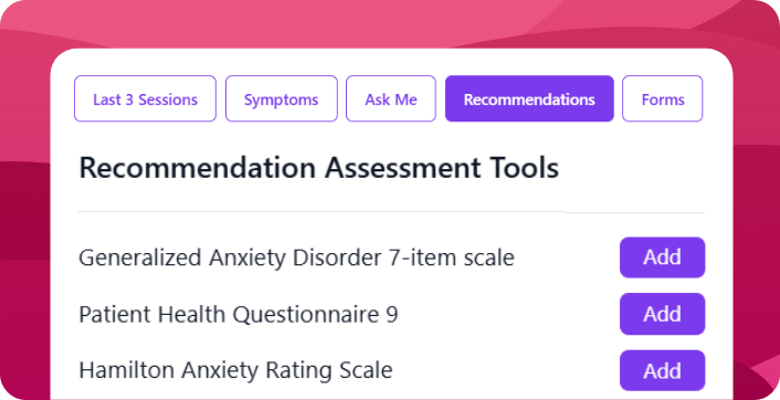 Recommendations